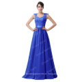 Grace Karin Grau Blau Lila Lange Abendkleider Spitze Chiffon Backless Formal Kleid Nachtkleid CL6231-2